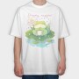 Adorable Frog Animal Dreamy Napper, Tricou Oversize Barbati (Unisex)