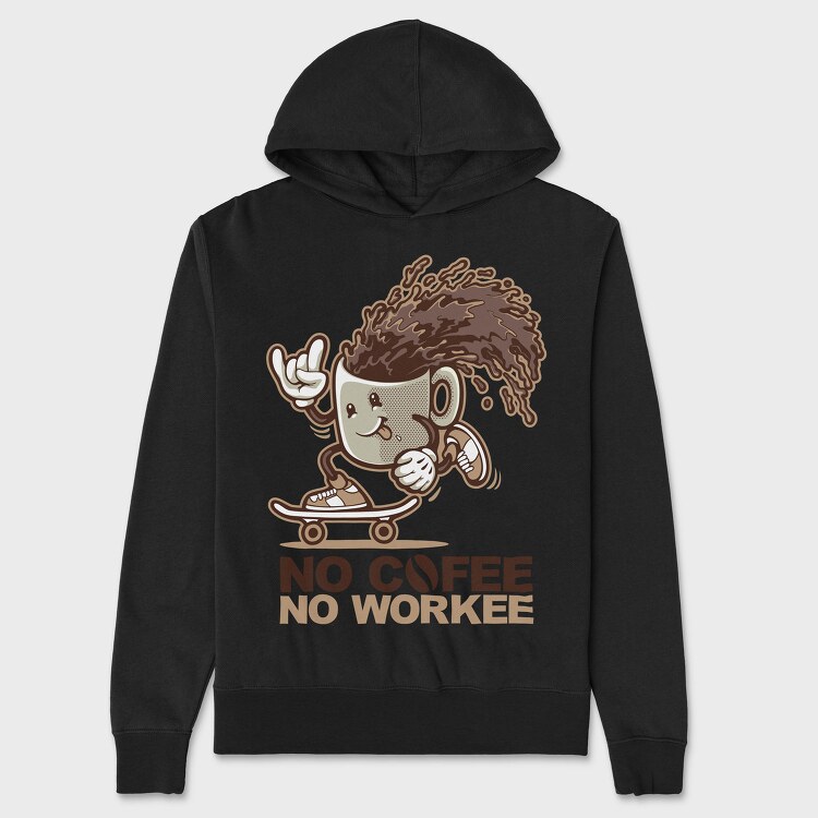 No Coffee No Work, Hanorac Oversize Barbati (Unisex)