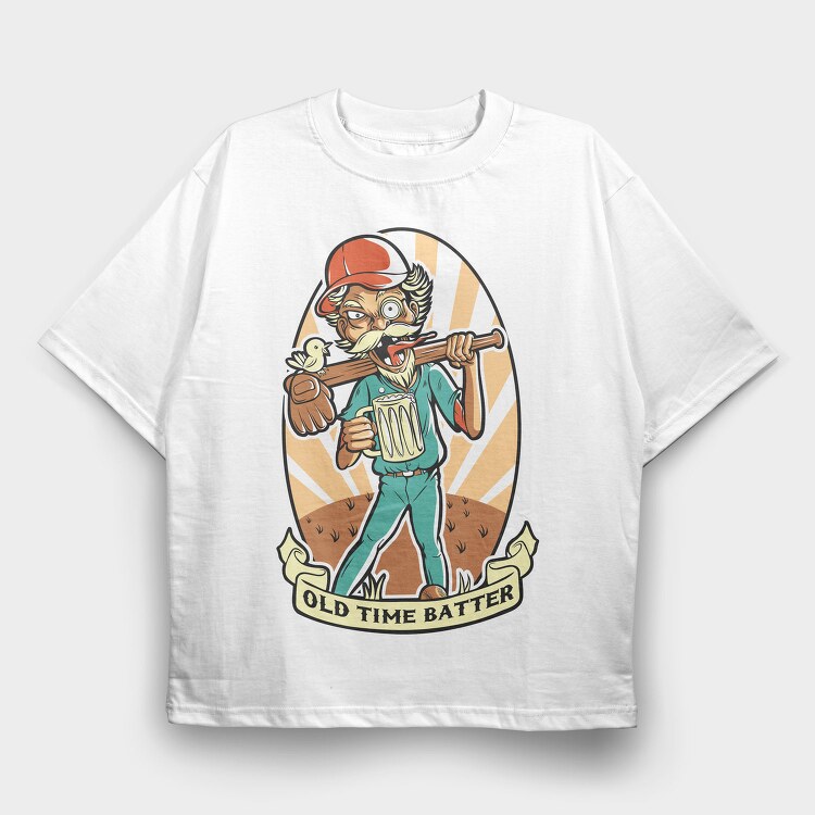 Old Time Batter, Tricou Oversize Barbati (Unisex)