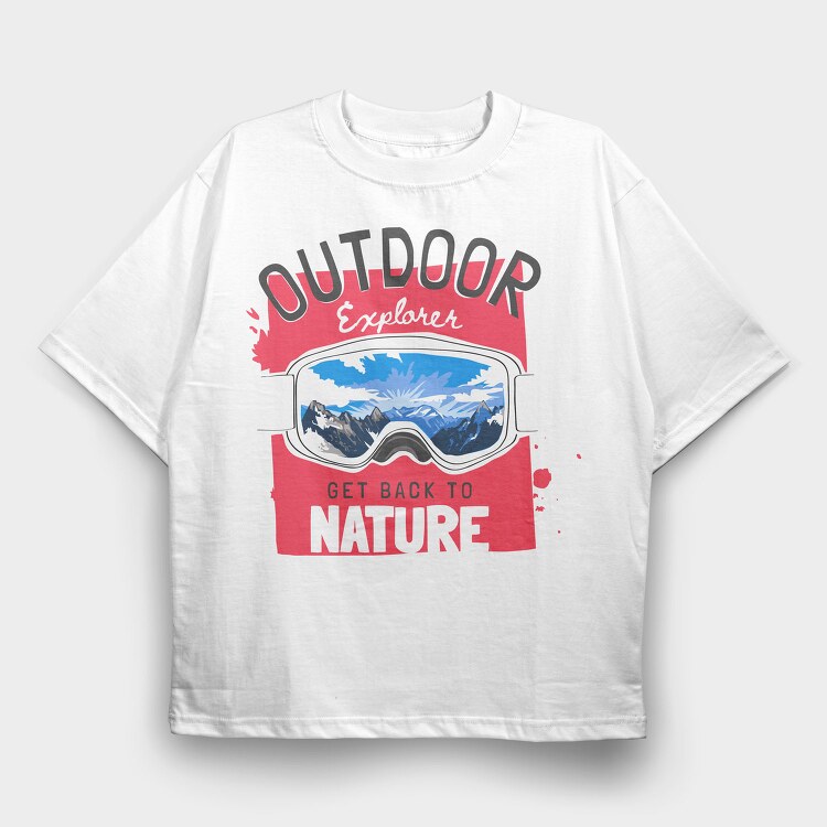 Outdoor Explorer Goggles, Tricou Oversize Barbati (Unisex)