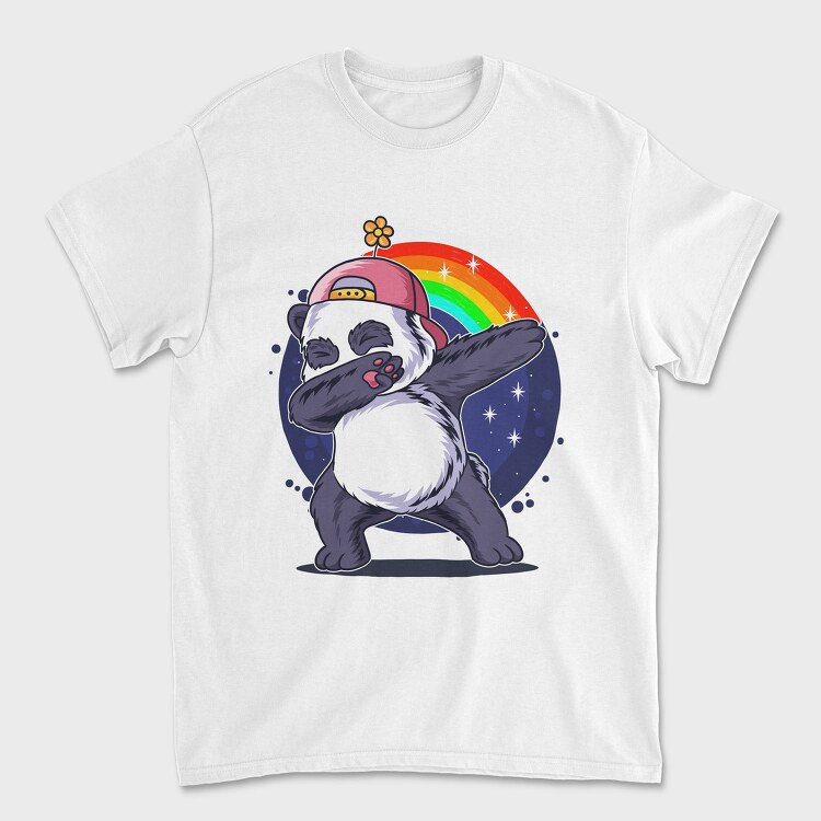 Panda Dabbing Rainbow, Tricou Barbati (Unisex)