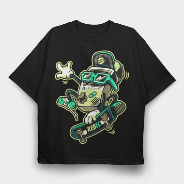 Rebel X Game Skate, Tricou Oversize Barbati (Unisex)