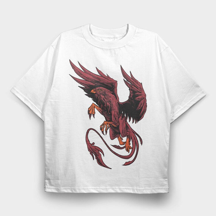 Red Phoenix Roar, Tricou Oversize Barbati (Unisex)