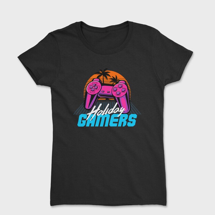 Retro Beach Gamers, Tricou Femei