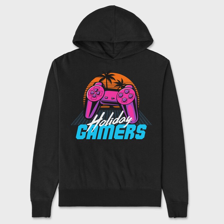 Retro Beach Gamers, Hanorac Oversize Barbati (Unisex)