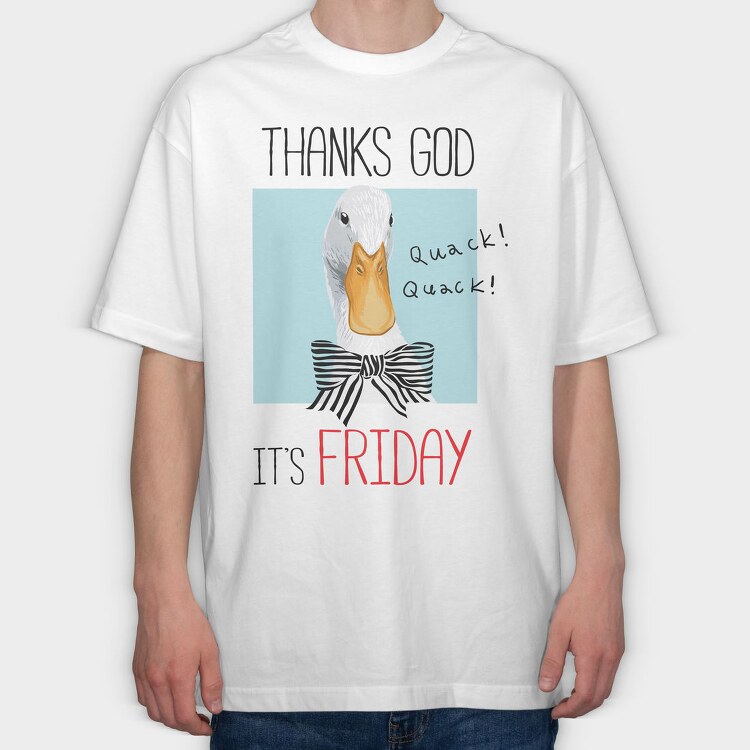 Duck Quack Friday, Tricou Oversize Barbati (Unisex)