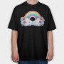 Cute Rainbow Clouds, Tricou Oversize Barbati (Unisex)