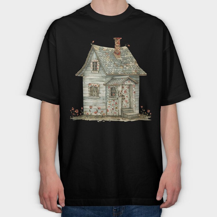Cottage Flowers Garden, Tricou Oversize Barbati (Unisex)