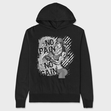 No Pain No Gain Gym Girl, Hanorac Oversize Barbati (Unisex)