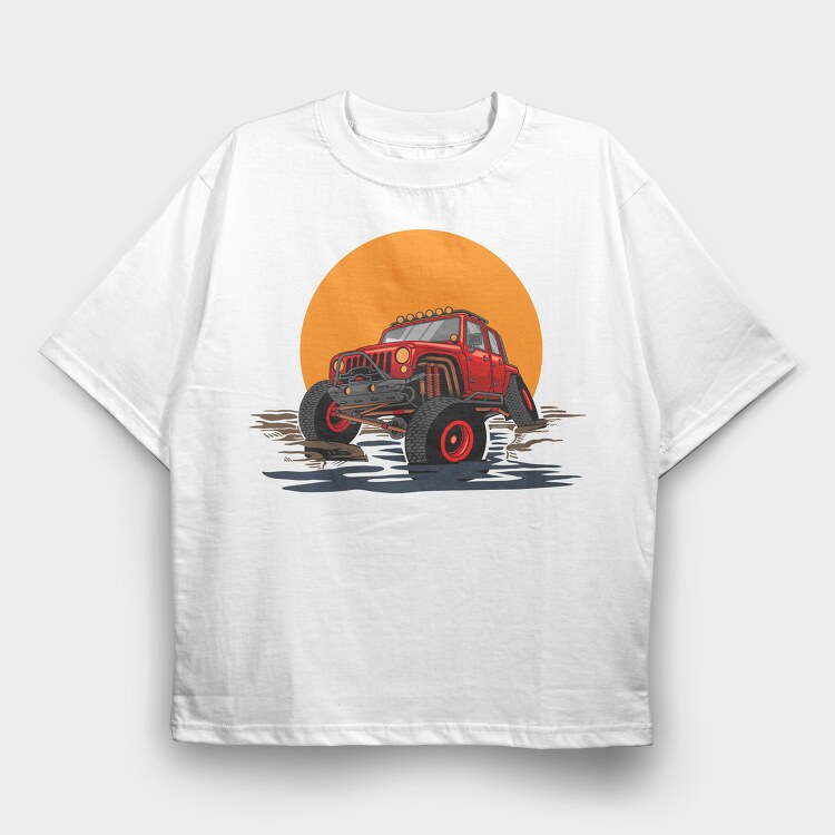Offroad Beast, Tricou Oversize Barbati (Unisex)