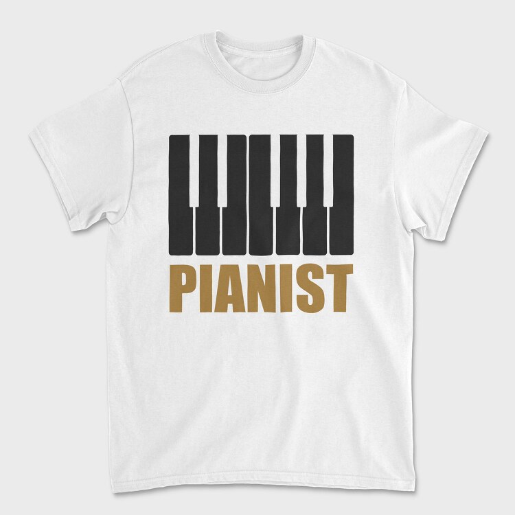 Piano Keys Gold, Tricou Barbati (Unisex)