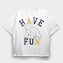 Polar Bear Have Fun, Tricou Oversize Barbati (Unisex)