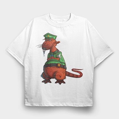 Police Pug Patrol, Tricou Oversize Barbati (Unisex)