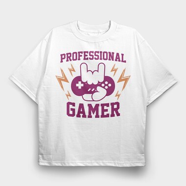 Professional Gamer Controller, Tricou Oversize Barbati (Unisex)