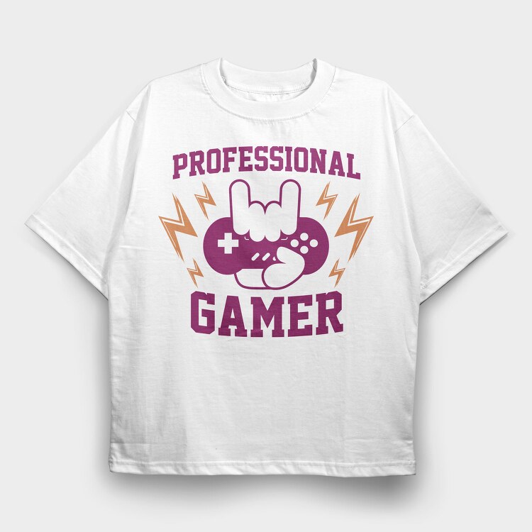 Professional Gamer Controller, Tricou Oversize Barbati (Unisex)