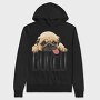 Pug Bored Tongue Out, Hanorac Oversize Barbati (Unisex)