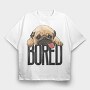 Pug Bored Tongue Out, Tricou Oversize Barbati (Unisex)