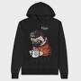 Pug Coffee Chill, Hanorac Oversize Barbati (Unisex)