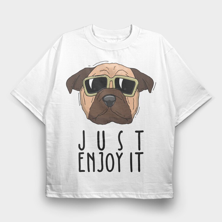 Pug Cool Vibes, Tricou Oversize Barbati (Unisex)