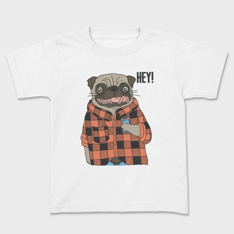 Pug Hey Plaid, Tricou Copii