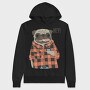 Pug Hey Plaid, Hanorac Oversize Barbati (Unisex)