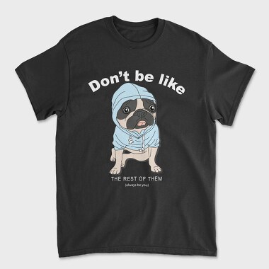 Pug In Blue Hoodie, Tricou Barbati (Unisex)