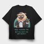 Pug In Tuxedo, Tricou Oversize Barbati (Unisex)