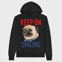 Pug Keep On Smiling, Hanorac Oversize Barbati (Unisex)