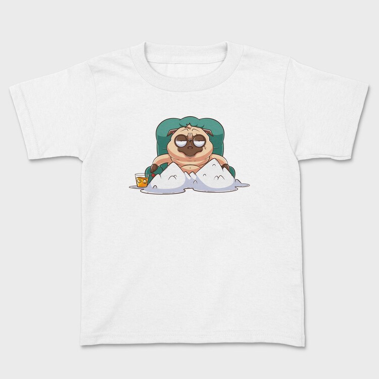 Pug Lounging Drink, Tricou Copii