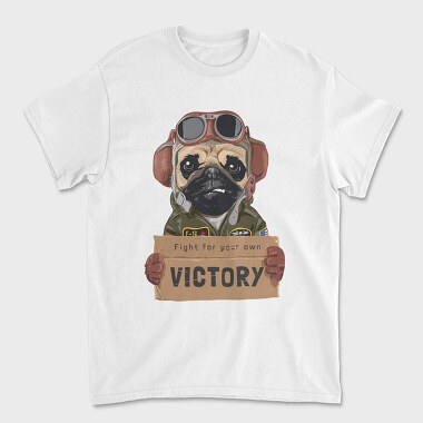Pug Pilot Victory, Tricou Barbati (Unisex)