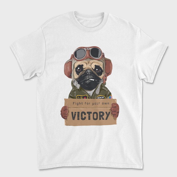 Pug Pilot Victory, Tricou Barbati (Unisex)