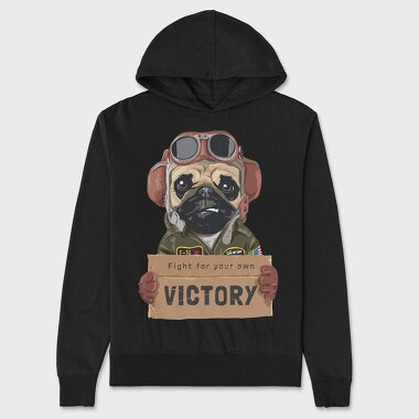Pug Pilot Victory, Hanorac Oversize Barbati (Unisex)