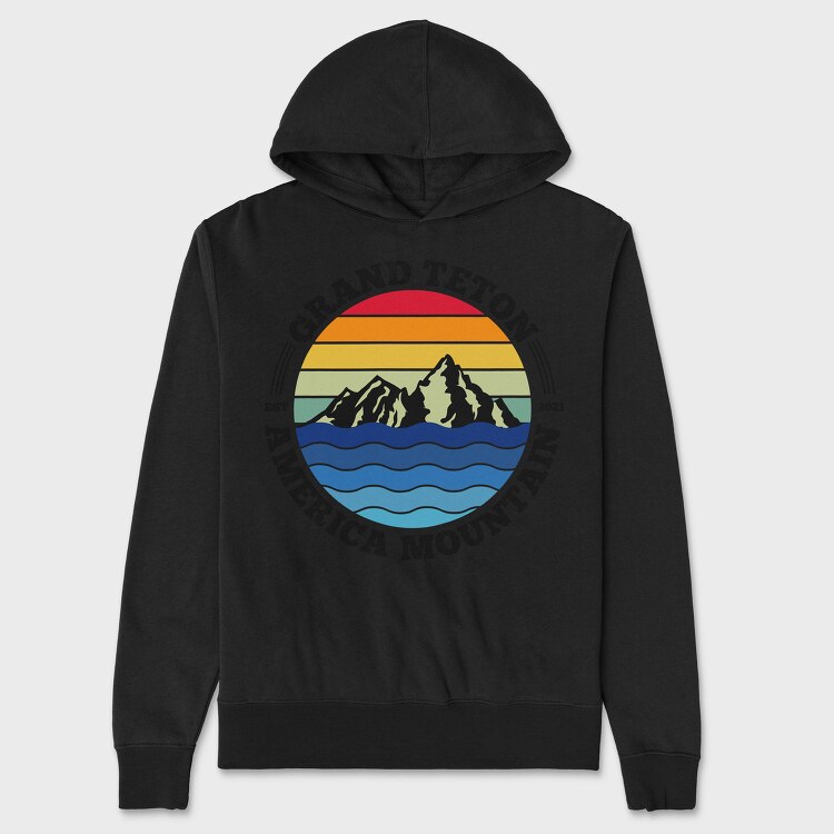 Grand Teton Mountain, Hanorac Oversize Barbati (Unisex)