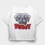 Puggy Glasses, Tricou Oversize Barbati (Unisex)