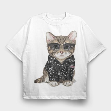 Punk Kitty, Tricou Oversize Barbati (Unisex)