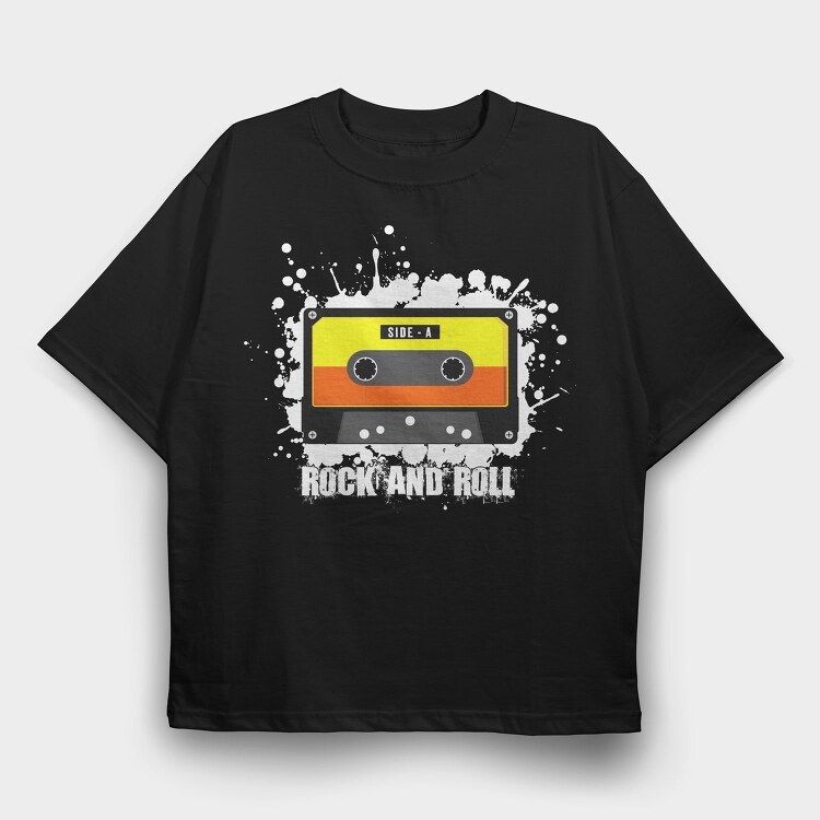 Rock And Roll Cassette 1, Tricou Oversize Barbati (Unisex)