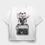 Rockin Kitty, Tricou Oversize Barbati (Unisex)