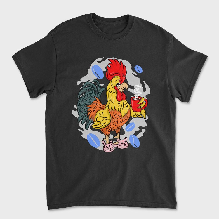 Rooster Coffee Slippers, Tricou Barbati (Unisex)