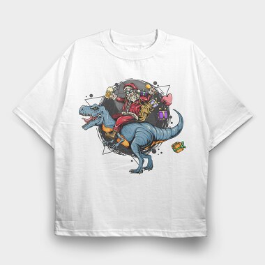 Santa Dino Fest, Tricou Oversize Barbati (Unisex)
