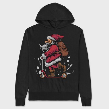 Santa Scootin, Hanorac Oversize Barbati (Unisex)