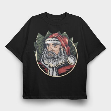Santas Pine Wreath, Tricou Oversize Barbati (Unisex)