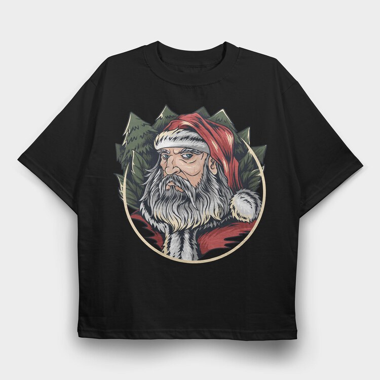 Santas Pine Wreath, Tricou Oversize Barbati (Unisex)