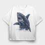 Shark Attack Jaws, Tricou Oversize Barbati (Unisex)