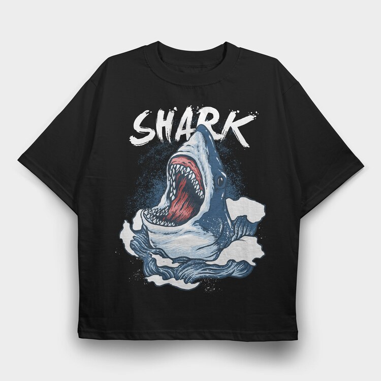 Shark Attack Wave, Tricou Oversize Barbati (Unisex)