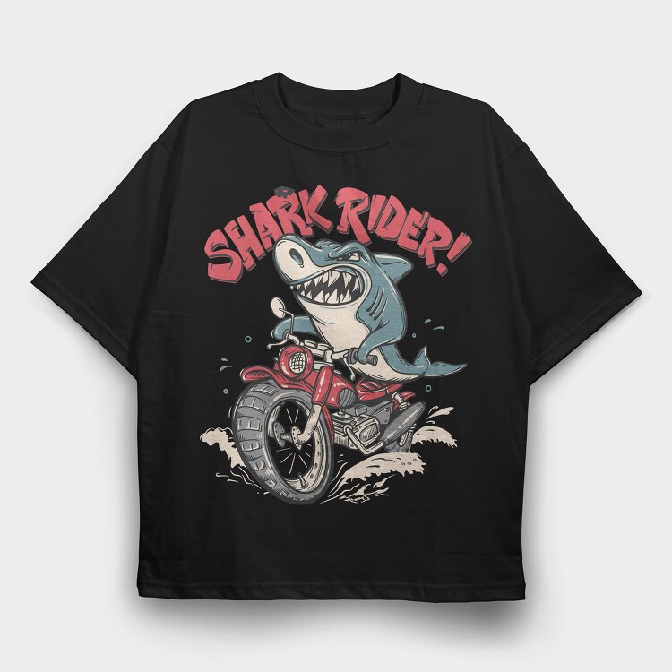 Shark Rider Tee, Tricou Oversize Barbati (Unisex)