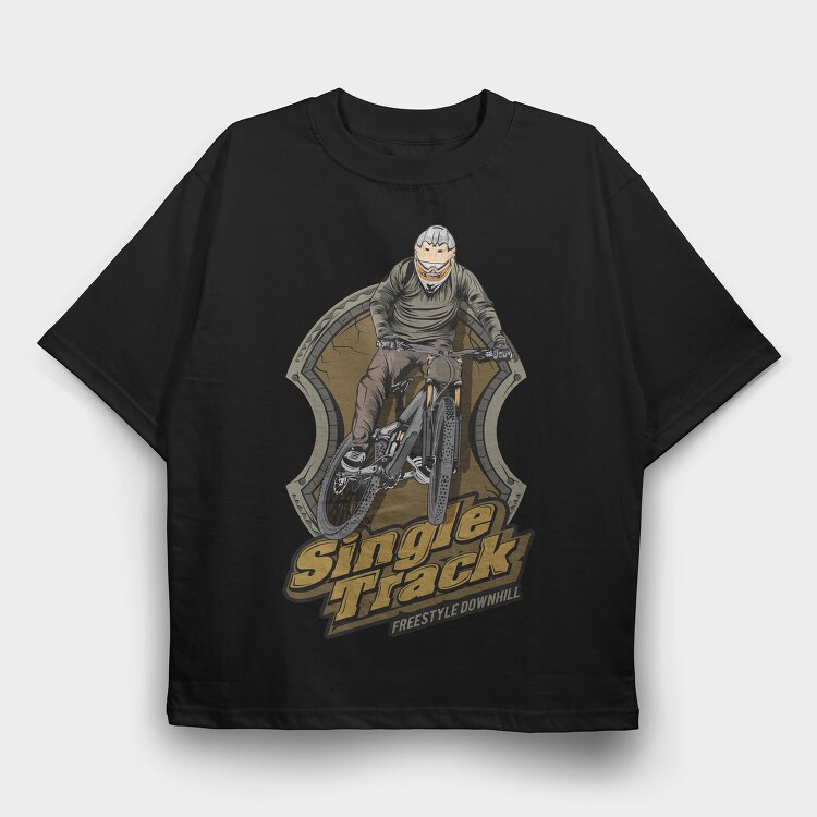 Single Track Freestyle, Tricou Oversize Barbati (Unisex)