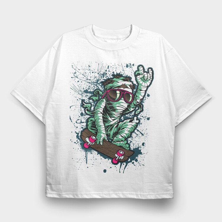 Skate Mummy, Tricou Oversize Barbati (Unisex)