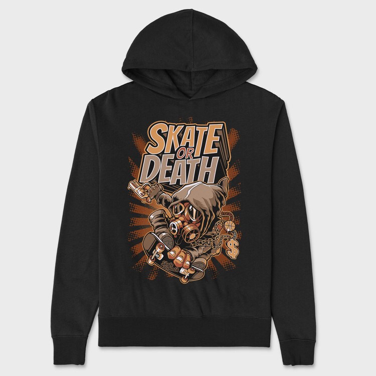 Skate Or Death, Hanorac Oversize Barbati (Unisex)