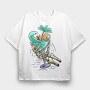 Skeleton Cocktail Paradise, Tricou Oversize Barbati (Unisex)