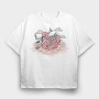 Skeleton Flamingo Floatie, Tricou Oversize Barbati (Unisex)